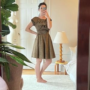 Ted Baker Metallic Bronze Mini Dress